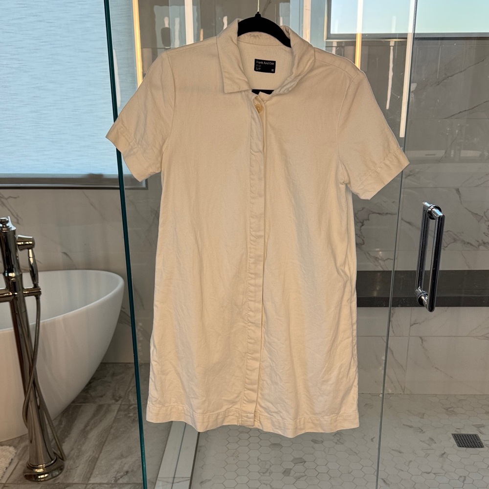 Frank & Oak Cream Mini Dress